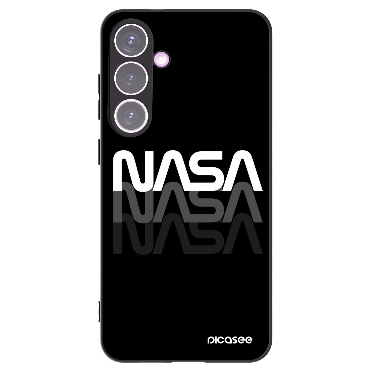 Picasee Μαύρη θήκη σιλικόνης για Samsung Galaxy S24+ S926B 5G - NASA Triple