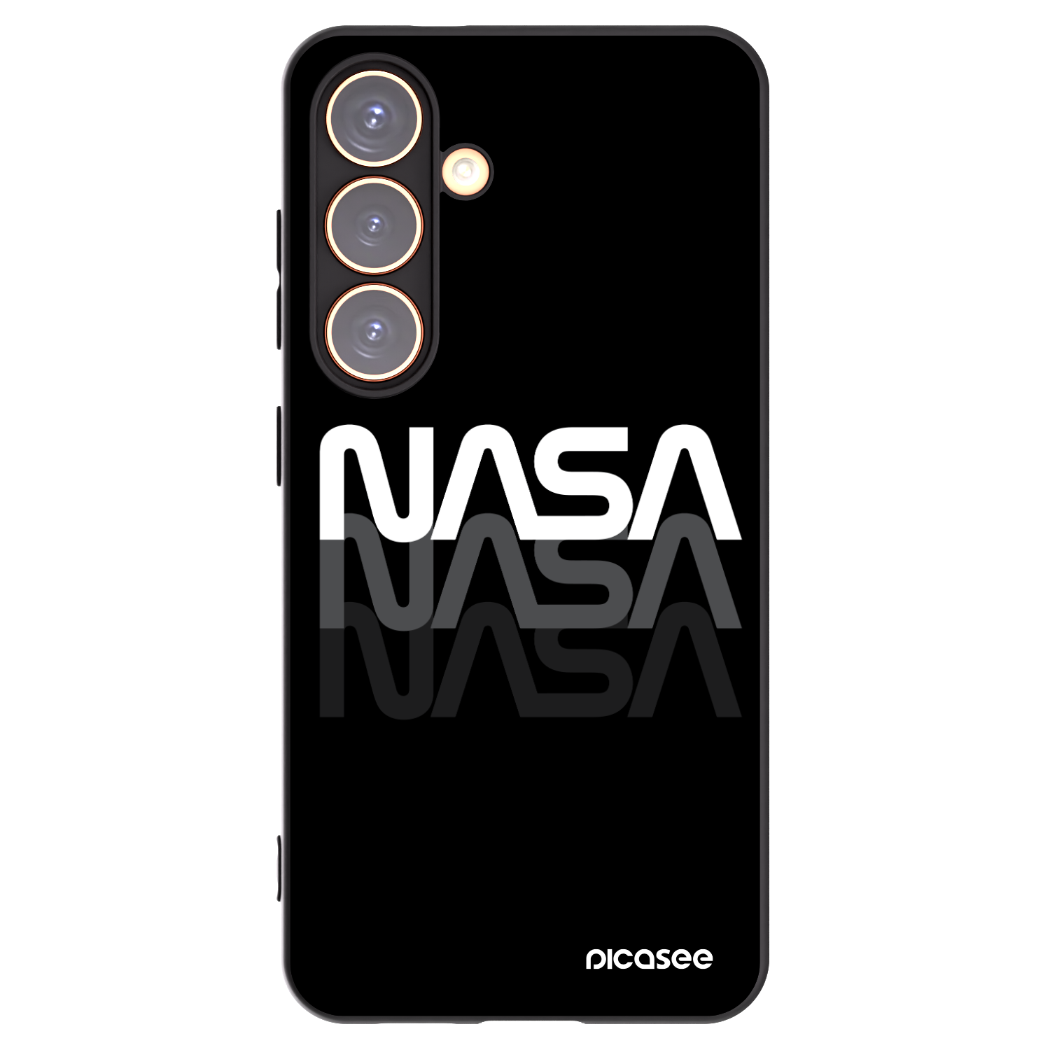 Picasee Μαύρη θήκη σιλικόνης για Samsung Galaxy S24 S921B 5G - NASA Triple
