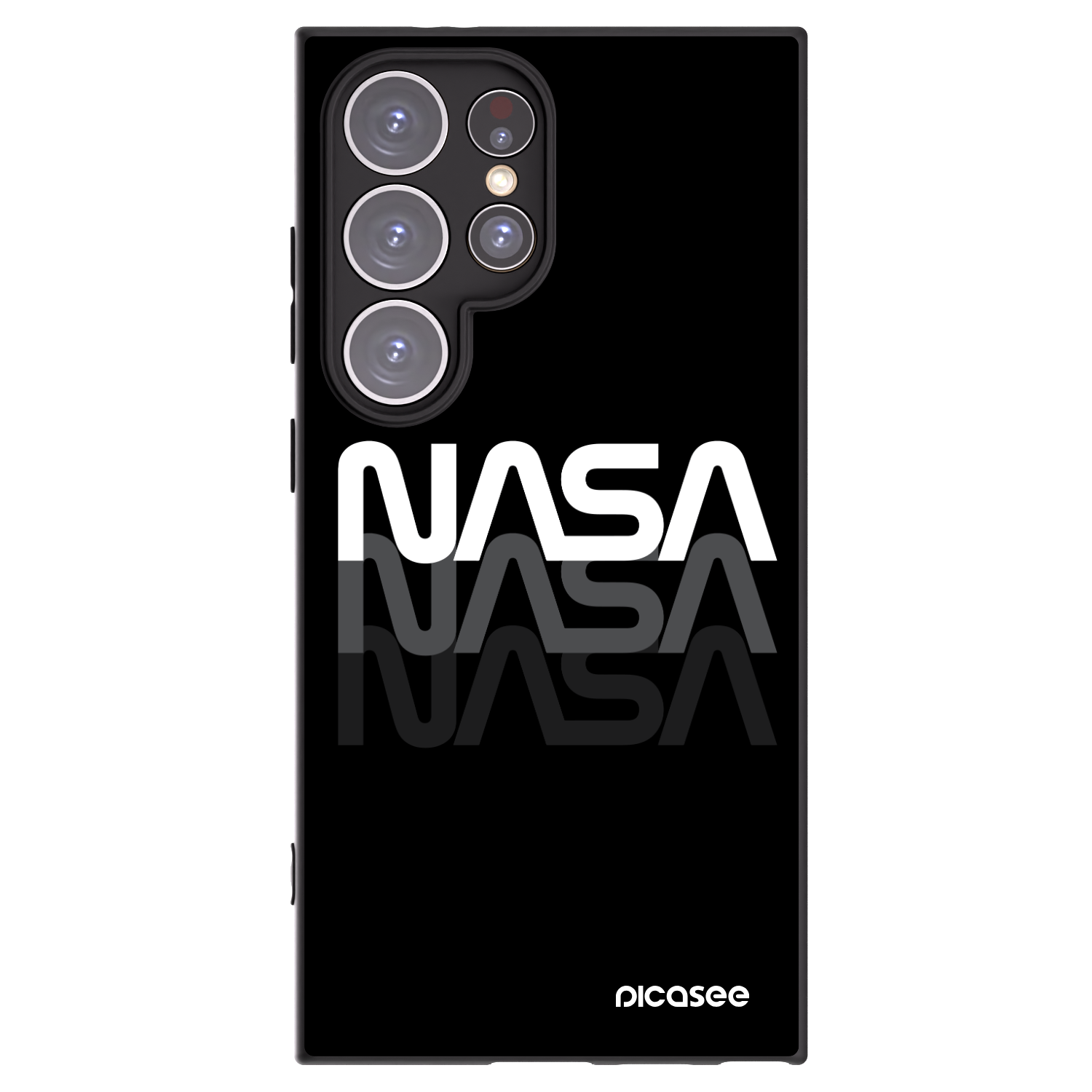 Picasee Μαύρη θήκη σιλικόνης για Samsung Galaxy S24 Ultra S928B 5G - NASA Triple
