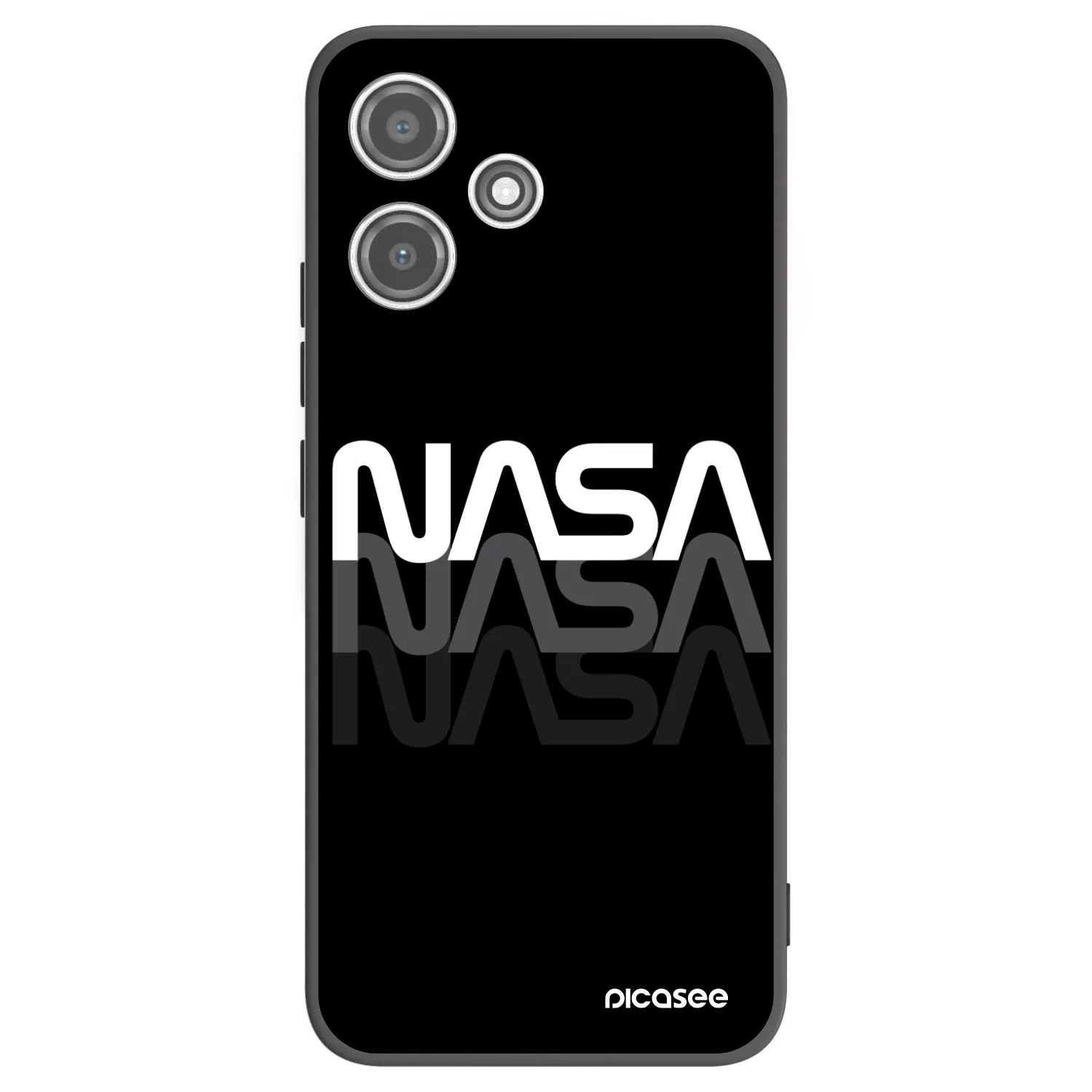 Picasee Μαύρη θήκη σιλικόνης για Xiaomi Redmi 12 5G - NASA Triple