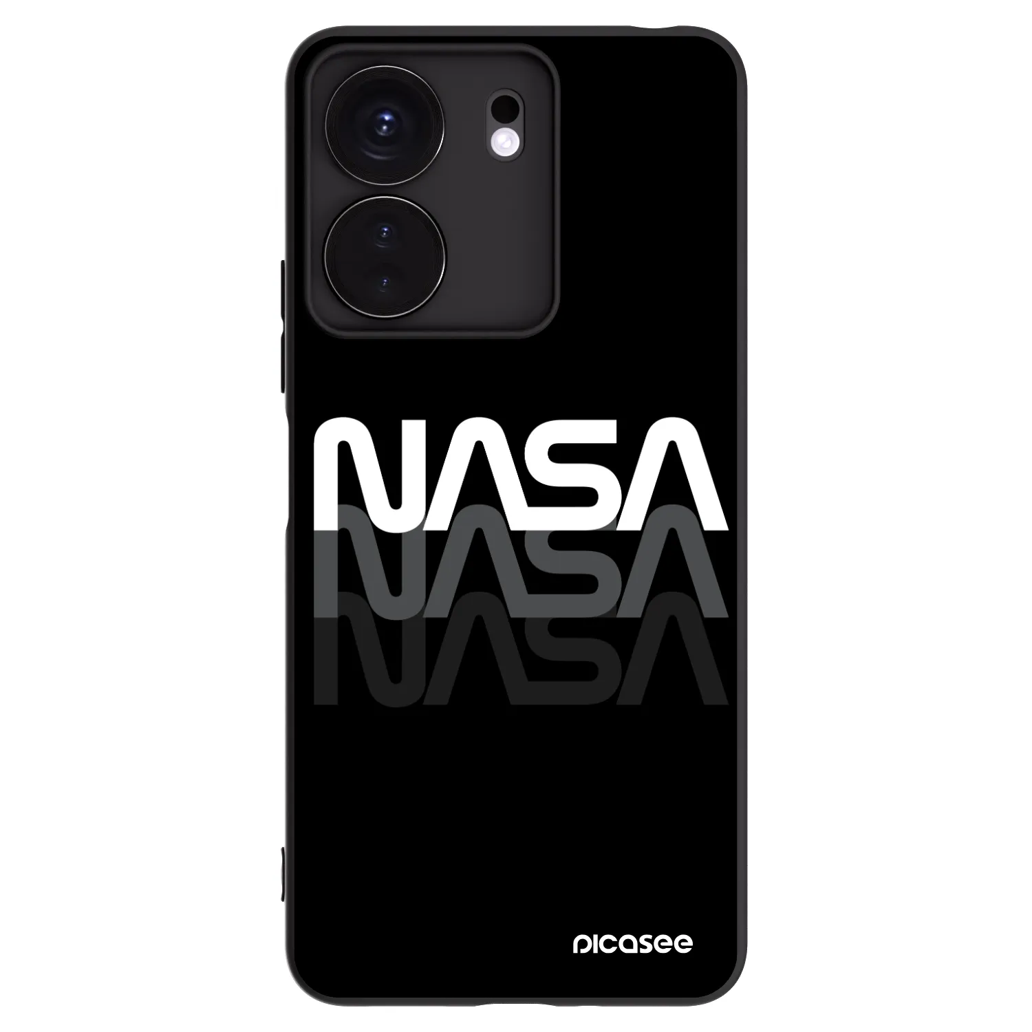 Picasee Μαύρη θήκη σιλικόνης για Xiaomi Redmi 13C 4G - NASA Triple