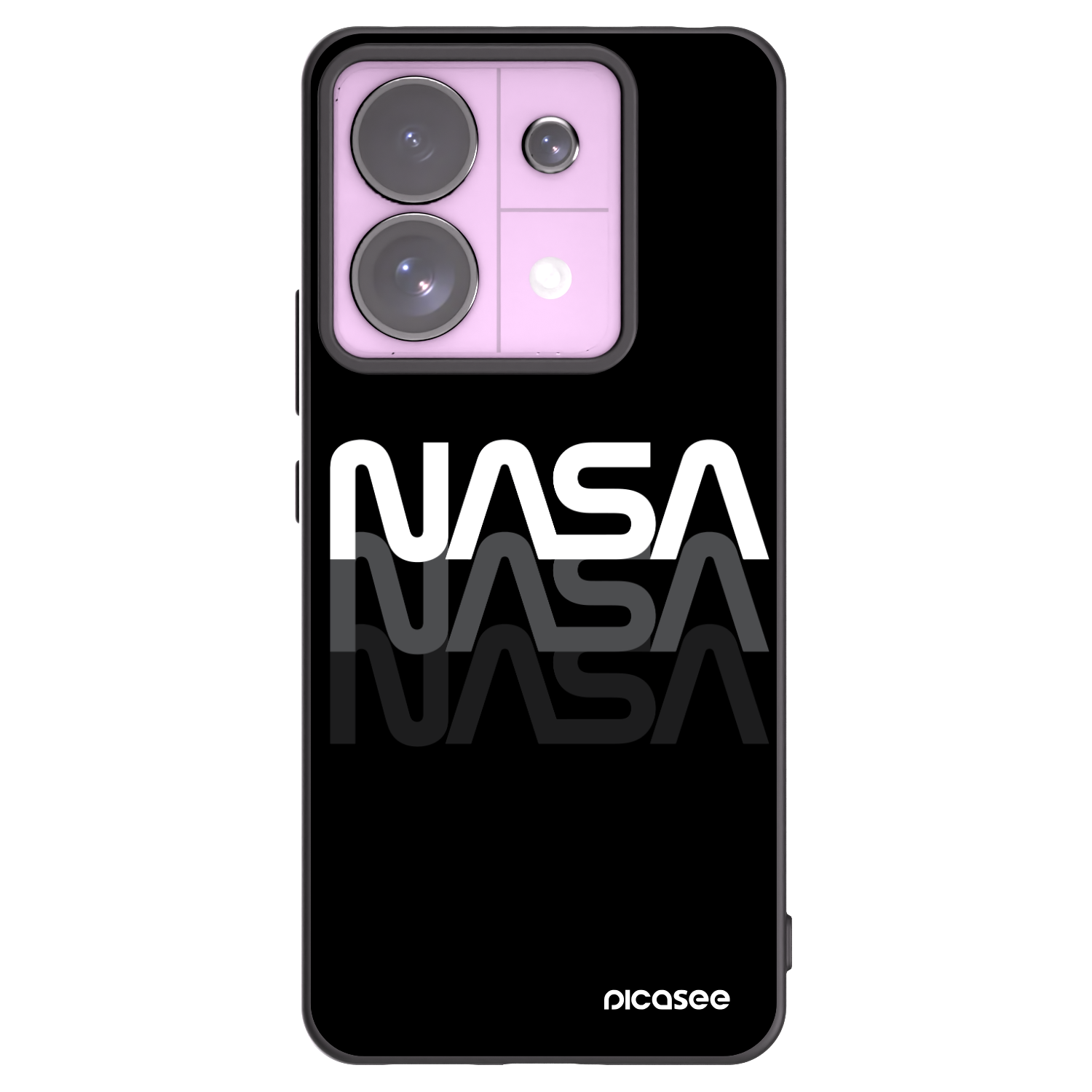 Picasee Μαύρη θήκη σιλικόνης για Xiaomi Redmi Note 13 Pro 5G - NASA Triple