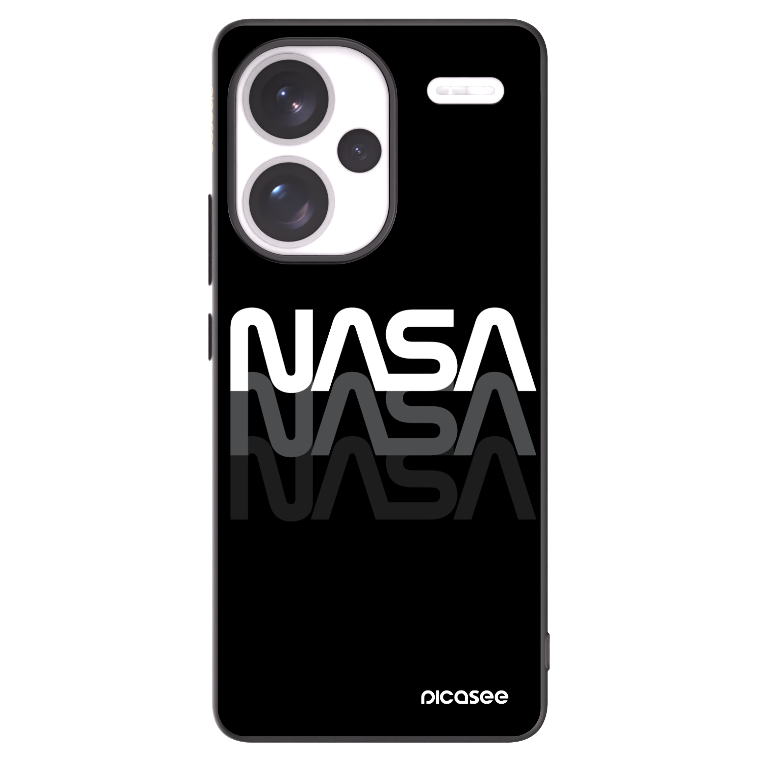 Picasee Μαύρη θήκη σιλικόνης για Xiaomi Redmi Note 13 Pro+ 5G - NASA Triple