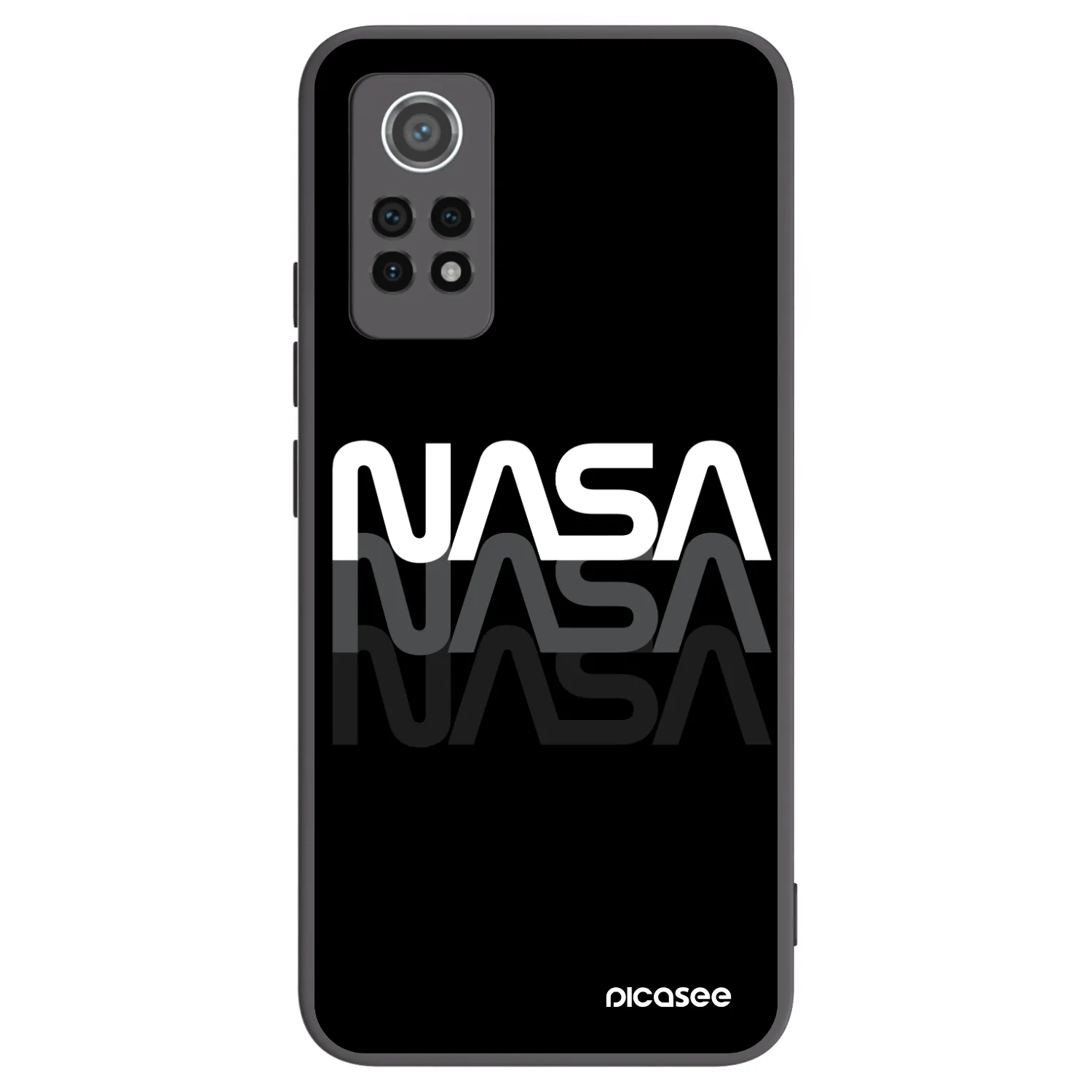 Picasee Μαύρη θήκη σιλικόνης για Xiaomi Redmi Note 12 Pro 4G - NASA Triple