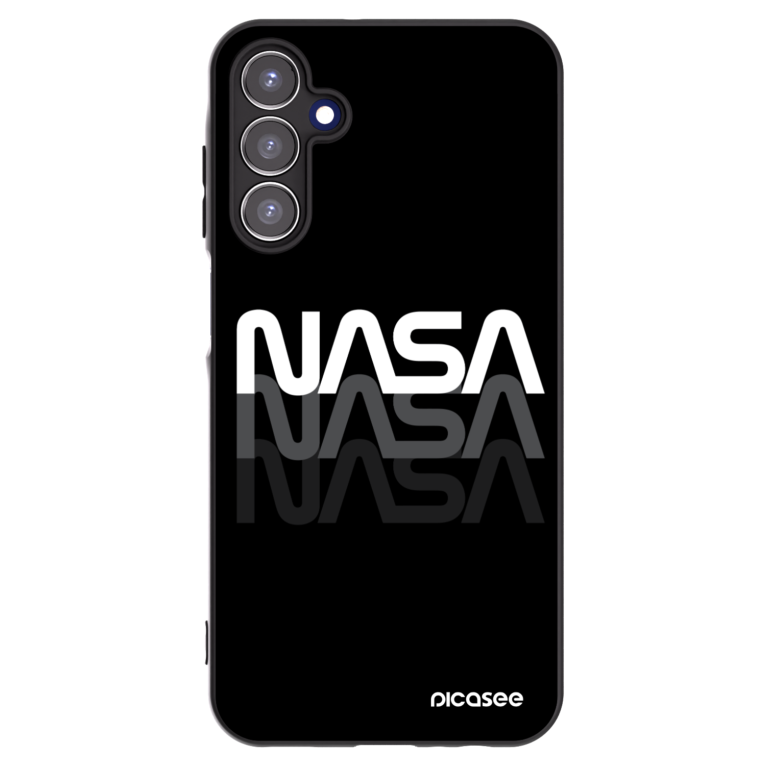 Picasee Μαύρη θήκη σιλικόνης για Samsung Galaxy A15 A155F 4G - NASA Triple