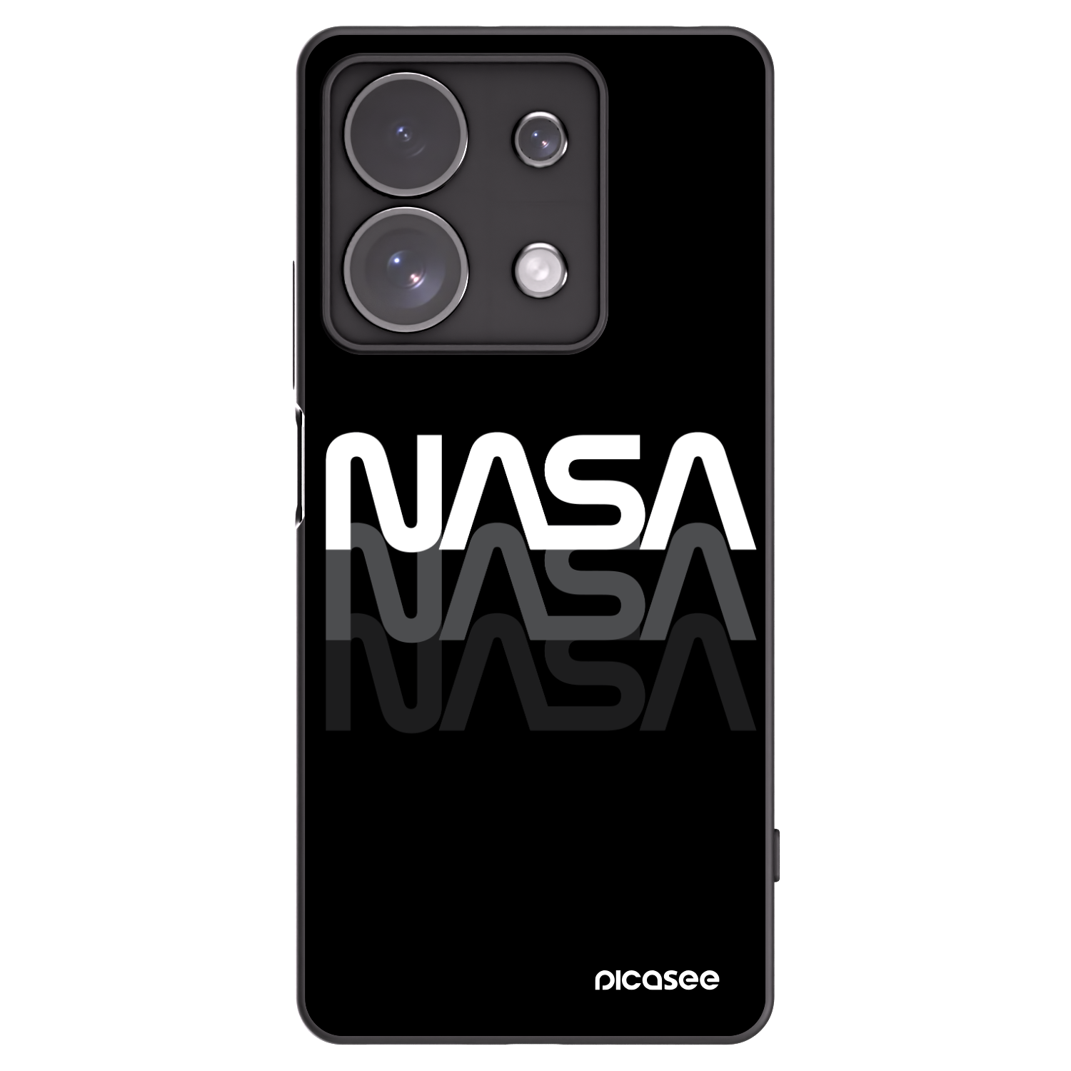 Picasee Μαύρη θήκη σιλικόνης για Xiaomi Redmi Note 13 Pro 4G - NASA Triple