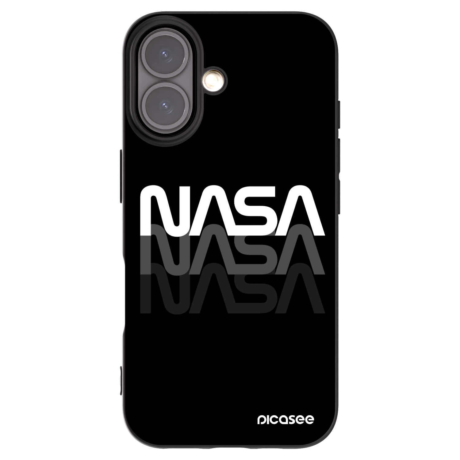 Picasee Μαύρη θήκη σιλικόνης για Apple iPhone 16 - NASA Triple