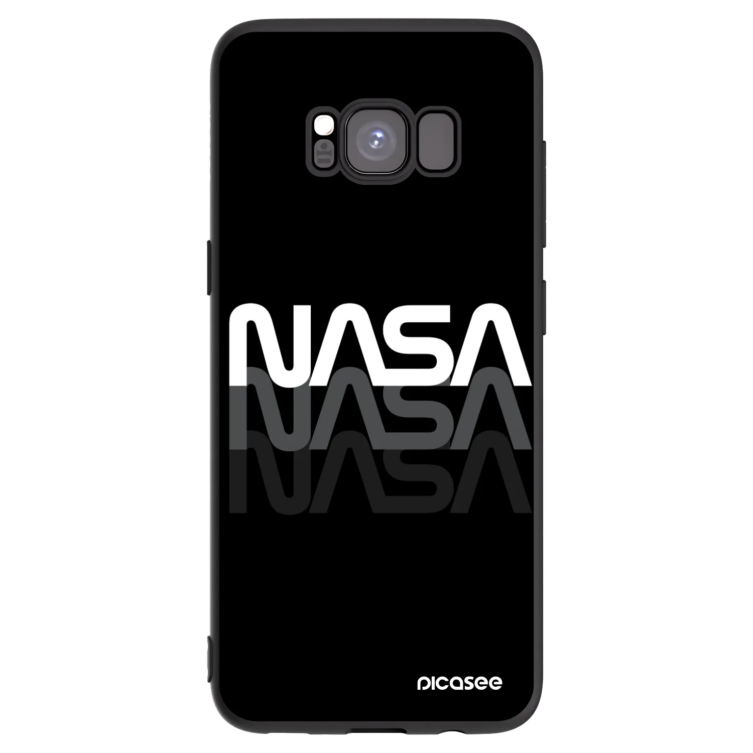 Picasee Μαύρη θήκη σιλικόνης για Samsung Galaxy S8 G950F - NASA Triple