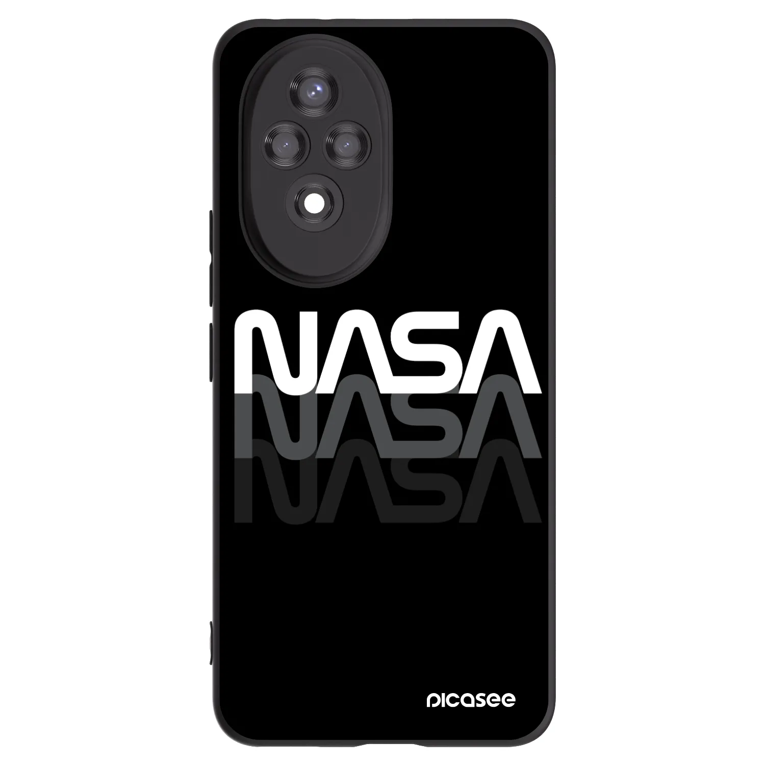 Picasee Μαύρη θήκη σιλικόνης για Honor 200 Pro 5G - NASA Triple