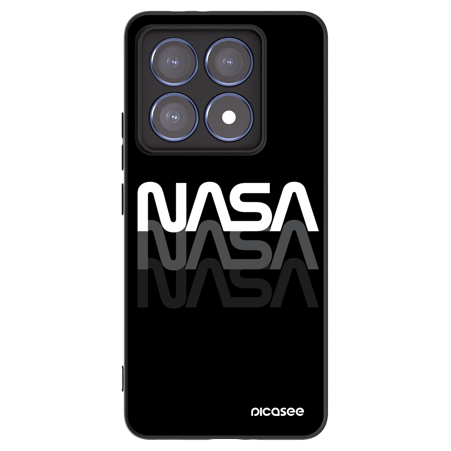 Picasee Μαύρη θήκη σιλικόνης για Xiaomi 14T Pro - NASA Triple