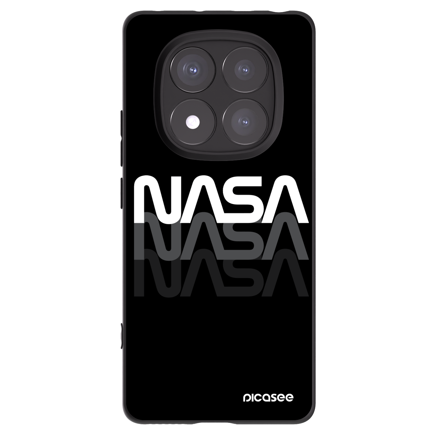 Picasee Μαύρη θήκη σιλικόνης για Xiaomi Redmi Note 14 Pro 5G - NASA Triple