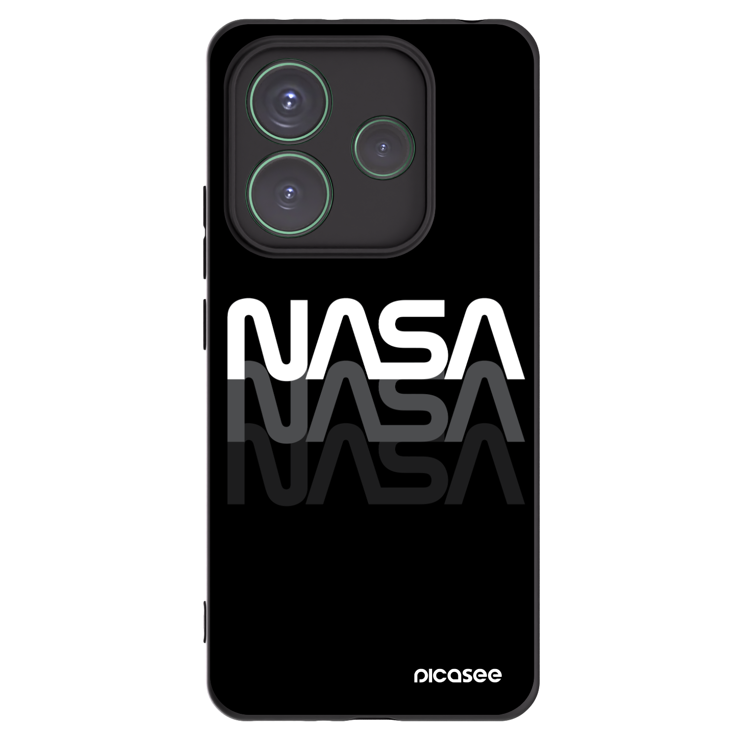 Picasee Μαύρη θήκη σιλικόνης για Xiaomi Redmi Note 14 5G - NASA Triple