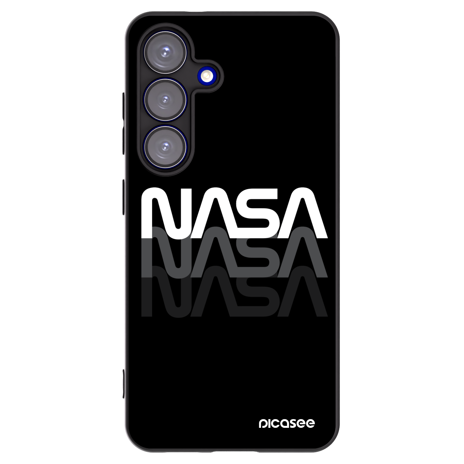 Picasee Μαύρη θήκη σιλικόνης για Samsung Galaxy S25 5G - NASA Triple