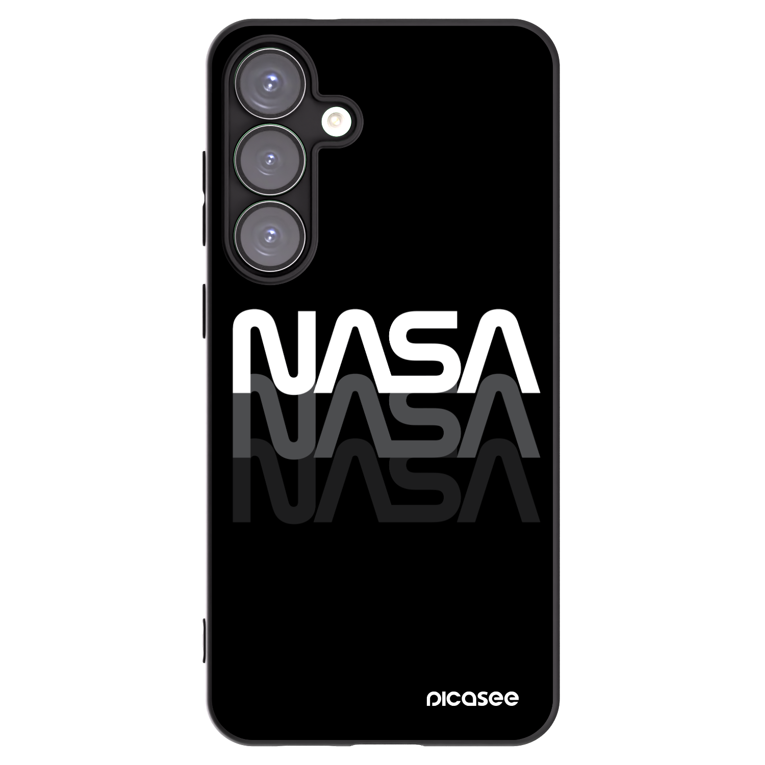 Picasee Μαύρη θήκη σιλικόνης για Samsung Galaxy S25+ 5G - NASA Triple