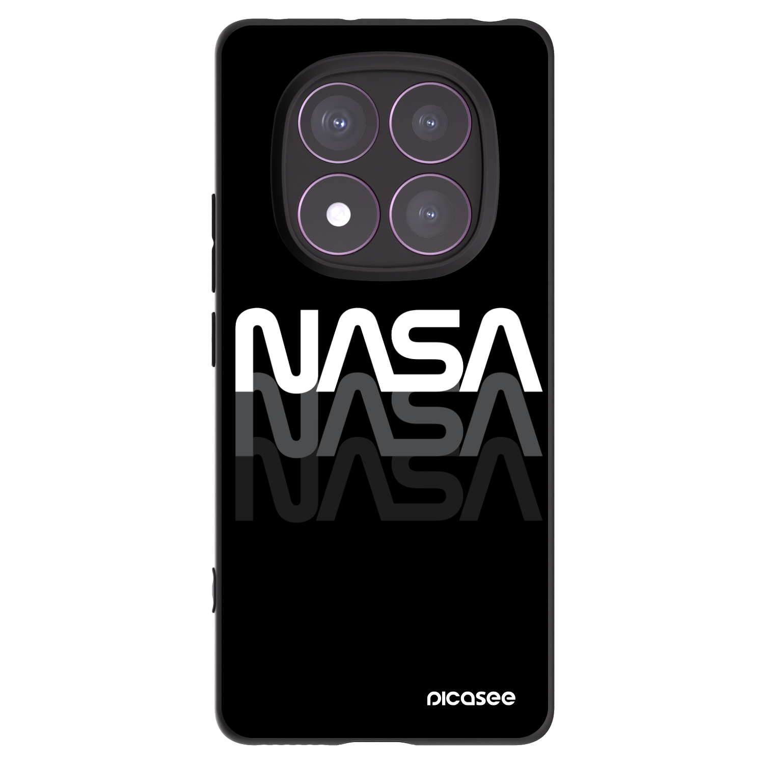 Picasee Μαύρη θήκη σιλικόνης για Xiaomi Redmi Note 14 Pro 4G - NASA Triple