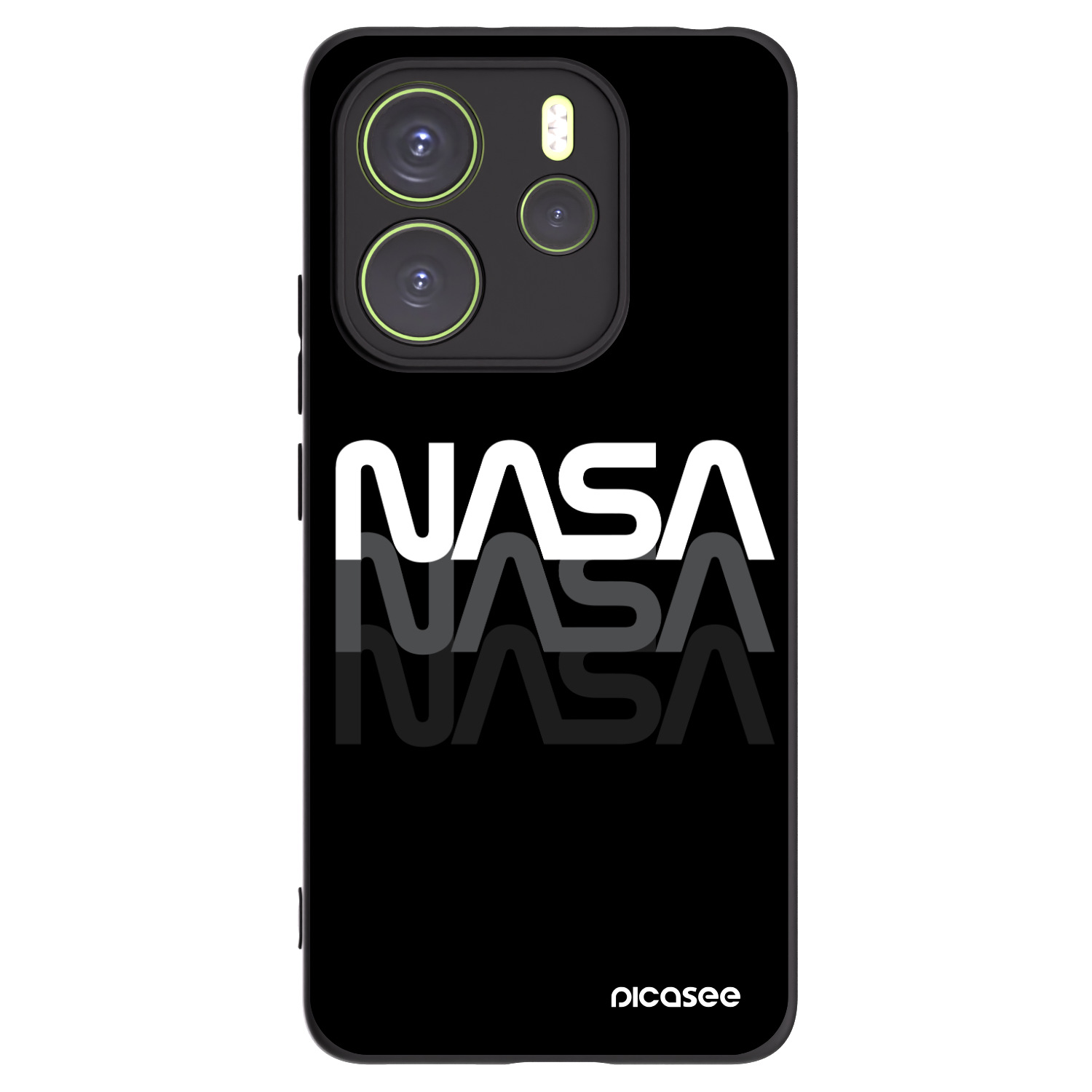 Picasee Μαύρη θήκη σιλικόνης για Xiaomi Redmi Note 14 4G - NASA Triple