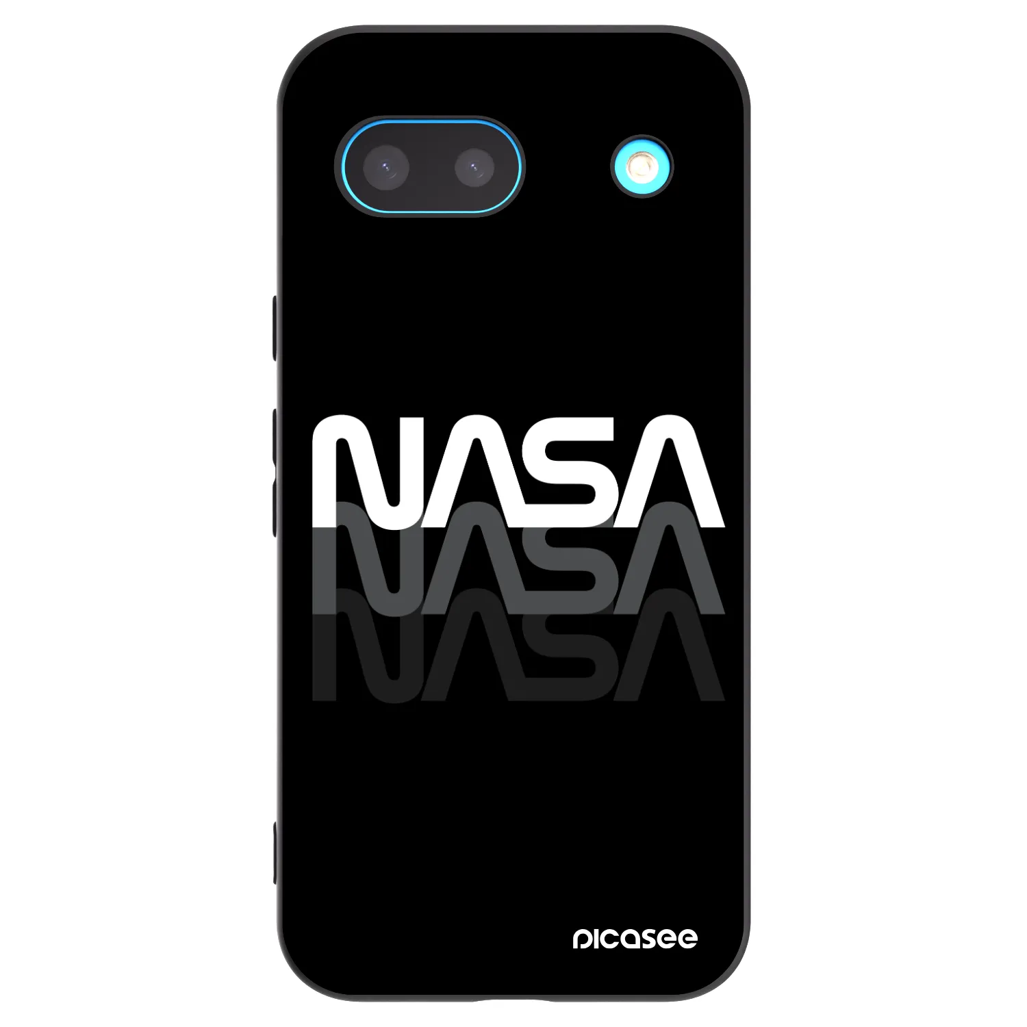 Picasee Μαύρη θήκη σιλικόνης για Google Pixel 8a - NASA Triple