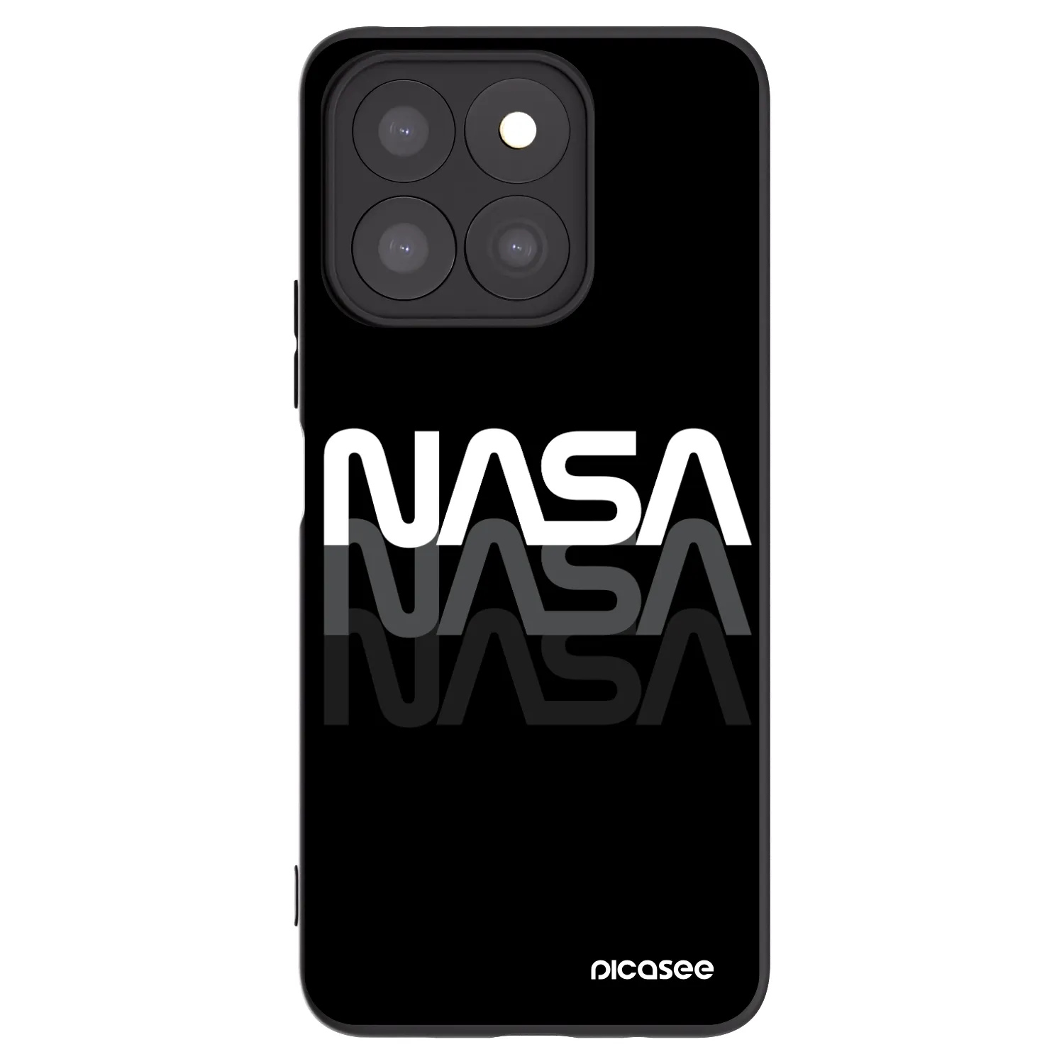 Picasee Μαύρη θήκη σιλικόνης για Honor X8c - NASA Triple