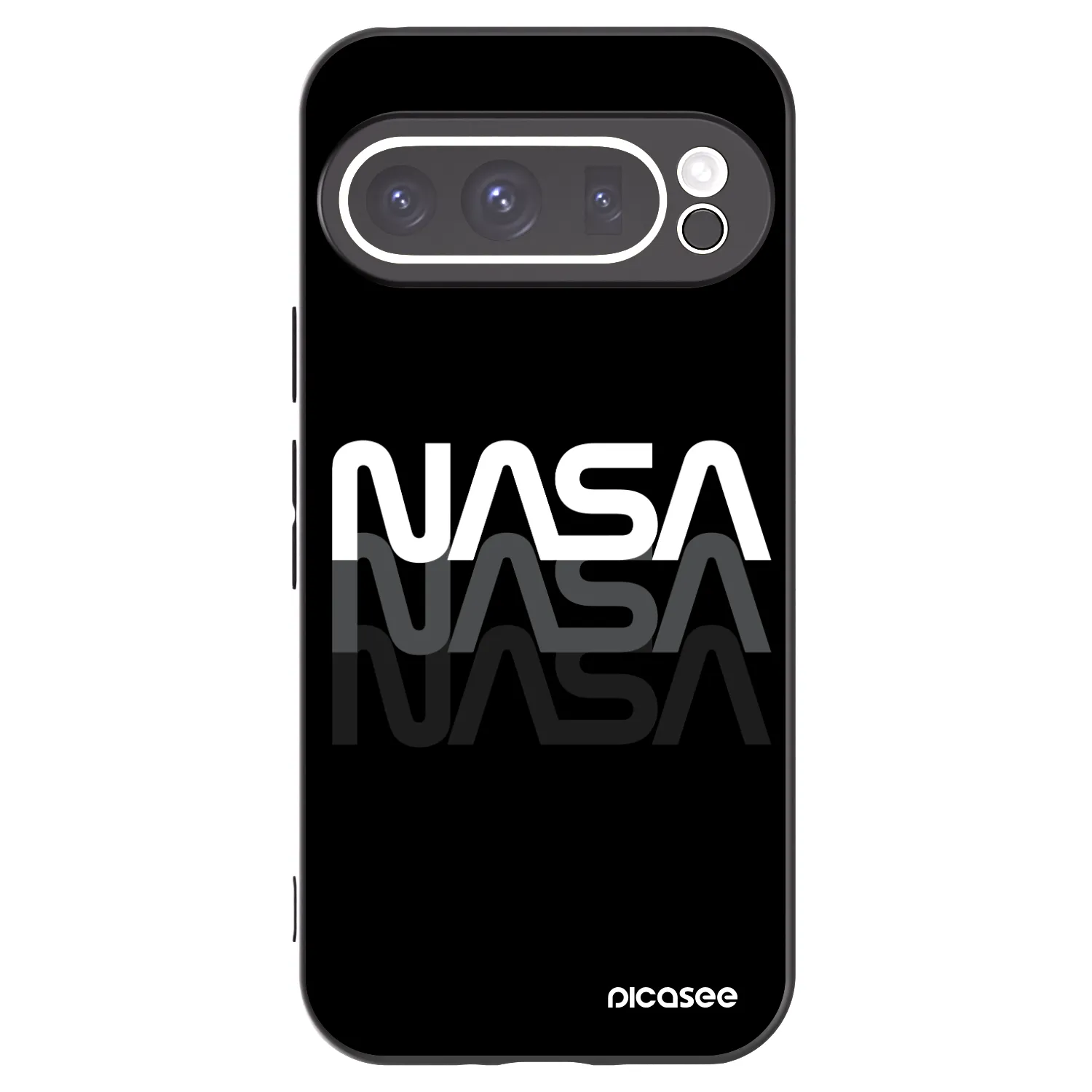 Picasee Μαύρη θήκη σιλικόνης για Google Pixel 9 Pro - NASA Triple
