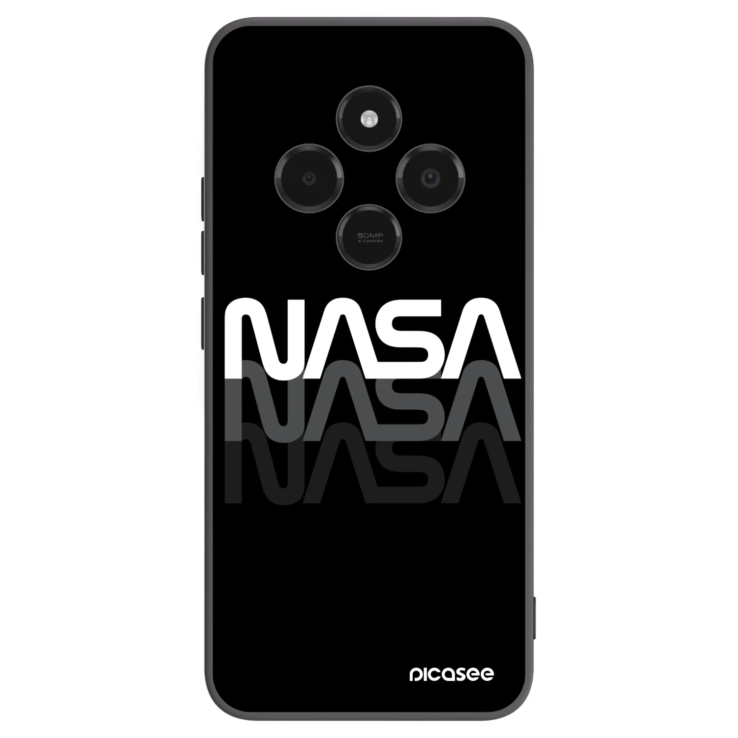 Picasee Μαύρη θήκη σιλικόνης για Xiaomi Poco C75 - NASA Triple