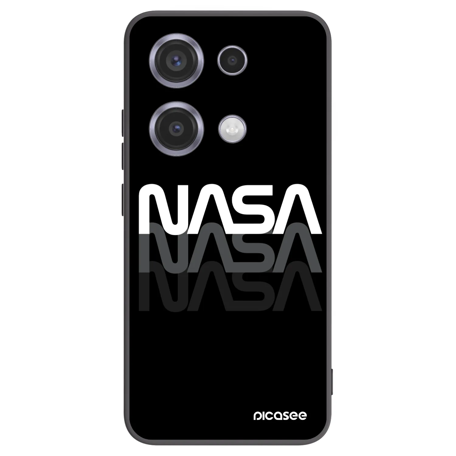 Picasee Μαύρη θήκη σιλικόνης για Xiaomi Redmi Note 14S - NASA Triple