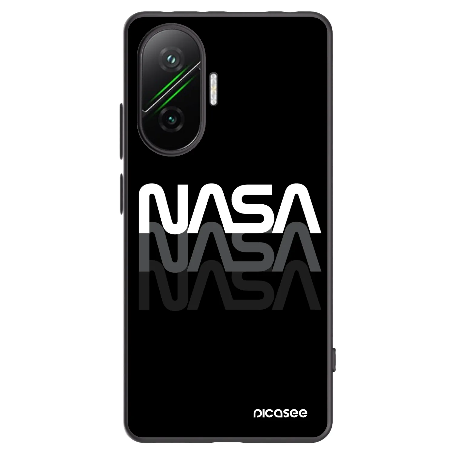Picasee Μαύρη θήκη σιλικόνης για Xiaomi Poco F7 5G - NASA Triple