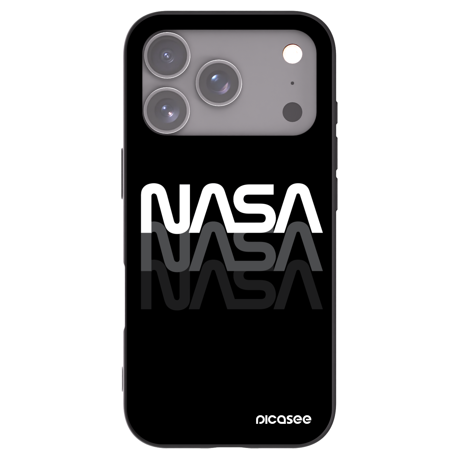 Picasee Μαύρη θήκη σιλικόνης για Apple iPhone 17 Pro - NASA Triple