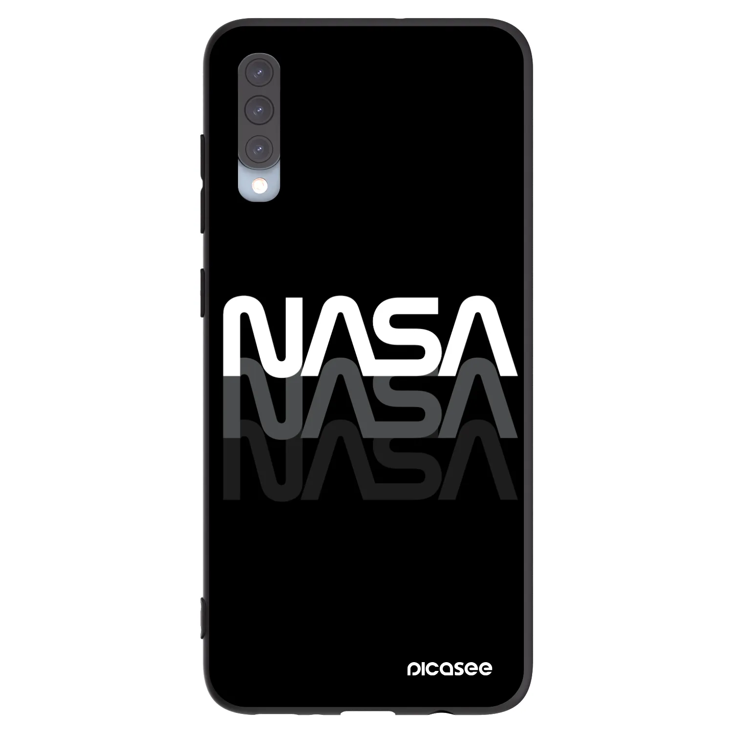 Picasee Μαύρη θήκη σιλικόνης για Samsung Galaxy A70 A705F - NASA Triple