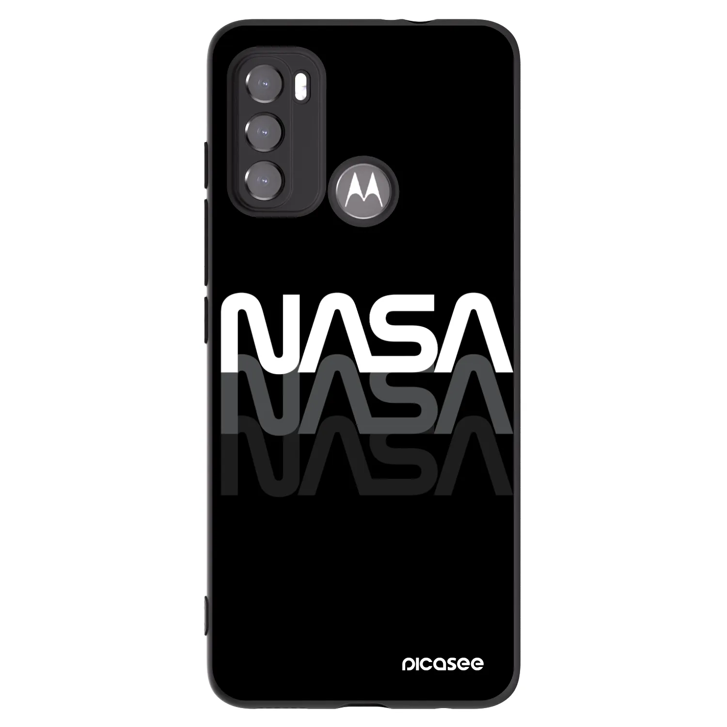 Picasee Μαύρη θήκη σιλικόνης για Motorola Edge 60 5G - NASA Triple