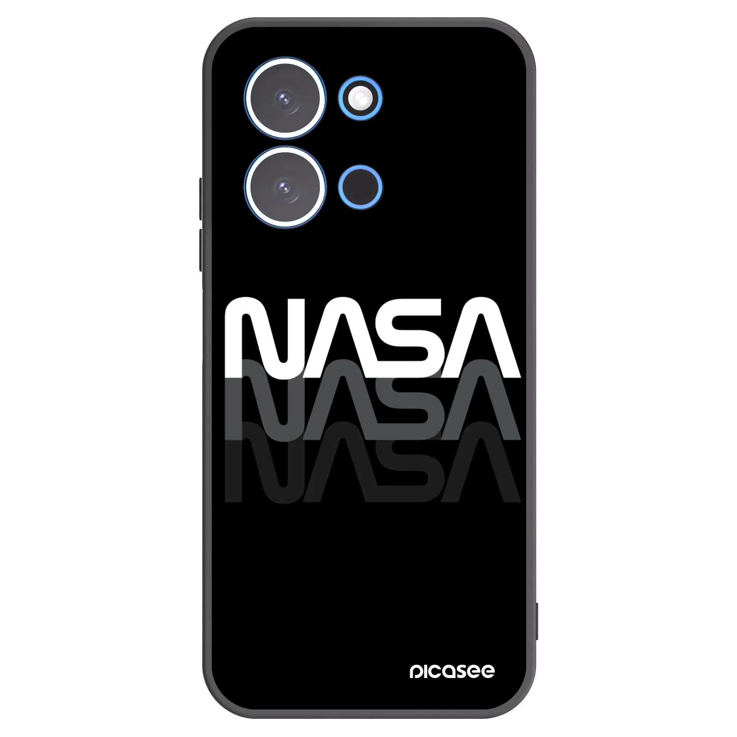 Picasee Μαύρη θήκη σιλικόνης για Xiaomi Redmi 15C 4G - NASA Triple