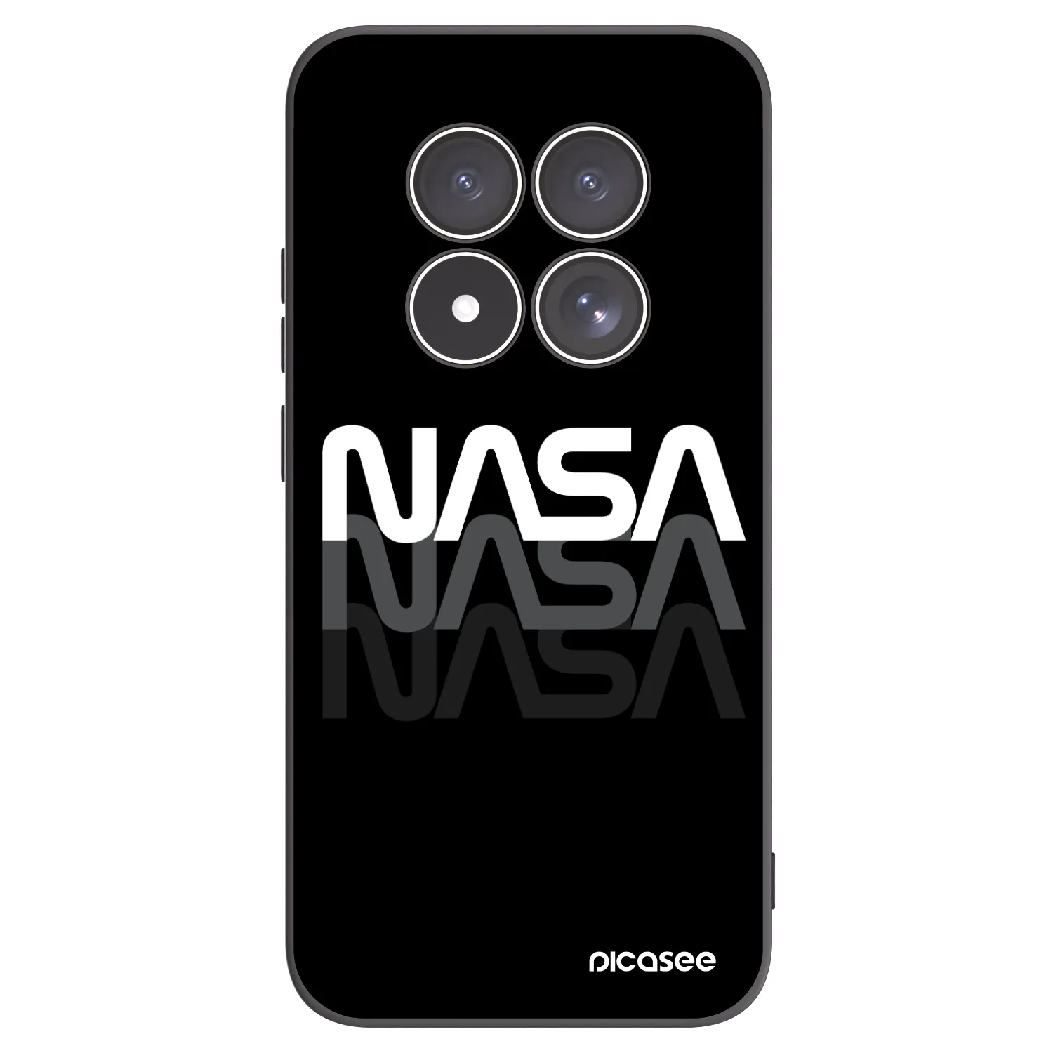 Picasee Μαύρη θήκη σιλικόνης για Xiaomi Redmi Note 15 Pro 4G - NASA Triple