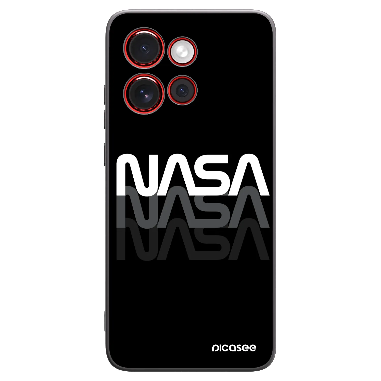 Picasee Μαύρη θήκη σιλικόνης για Motorola Edge 60 Neo 5G - NASA Triple