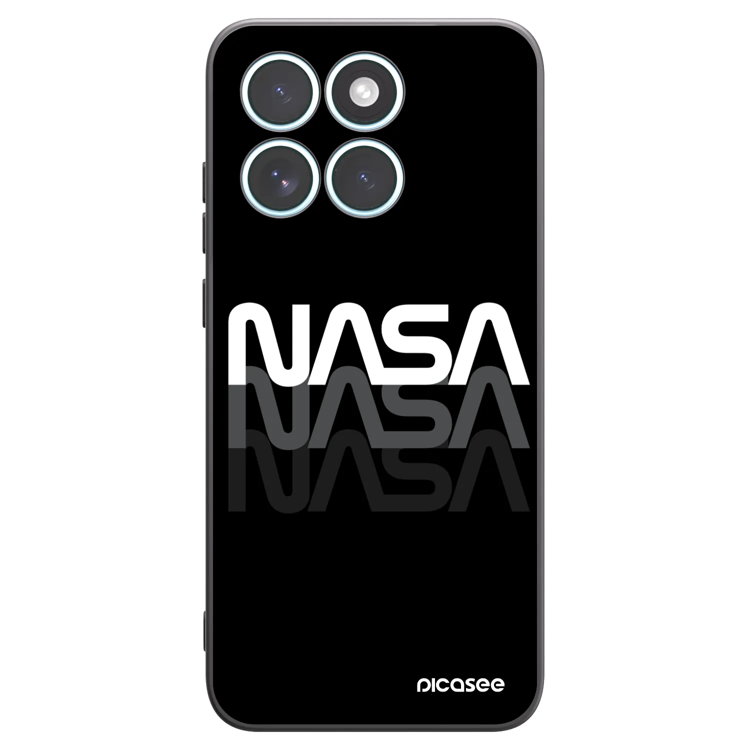Picasee Μαύρη θήκη σιλικόνης για Motorola Edge 70 Fusion - NASA Triple