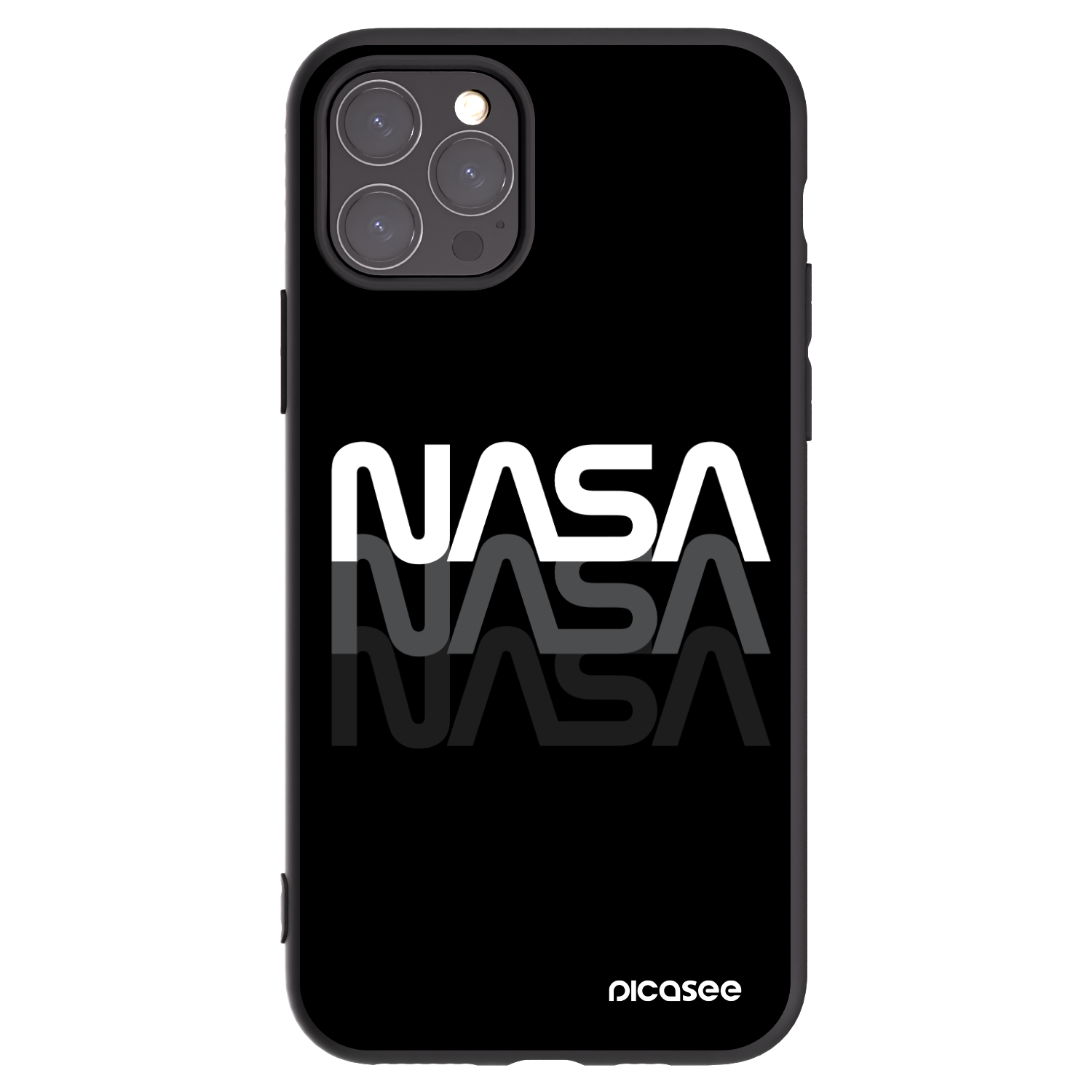 Picasee Μαύρη θήκη σιλικόνης για Apple iPhone 11 Pro - NASA Triple