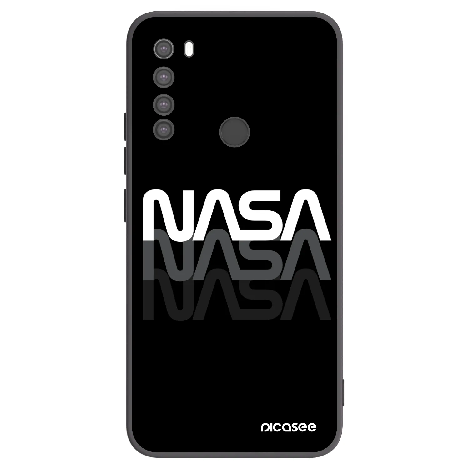 Picasee Μαύρη θήκη σιλικόνης για Xiaomi Redmi Note 8 - NASA Triple