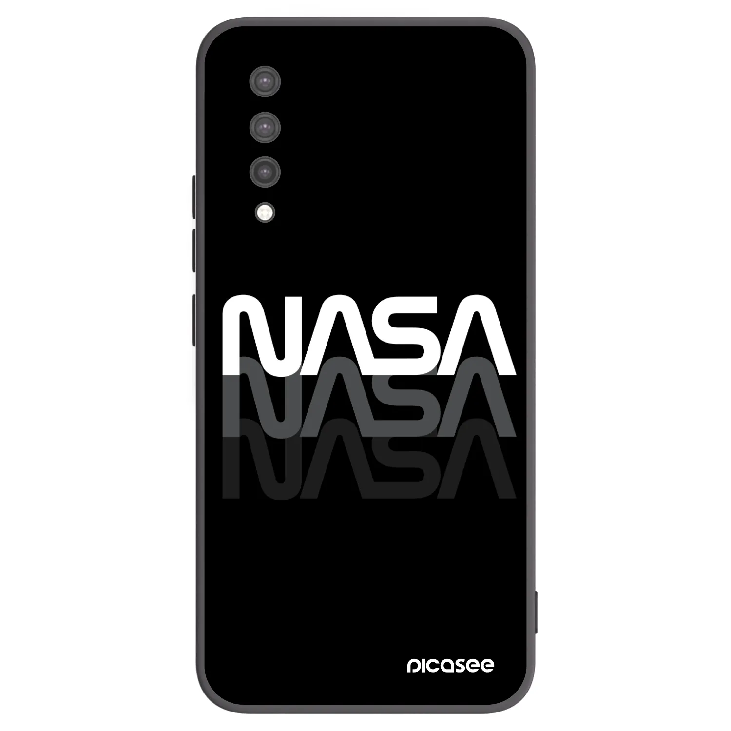 Picasee Μαύρη θήκη σιλικόνης για Xiaomi Mi 9 Lite - NASA Triple