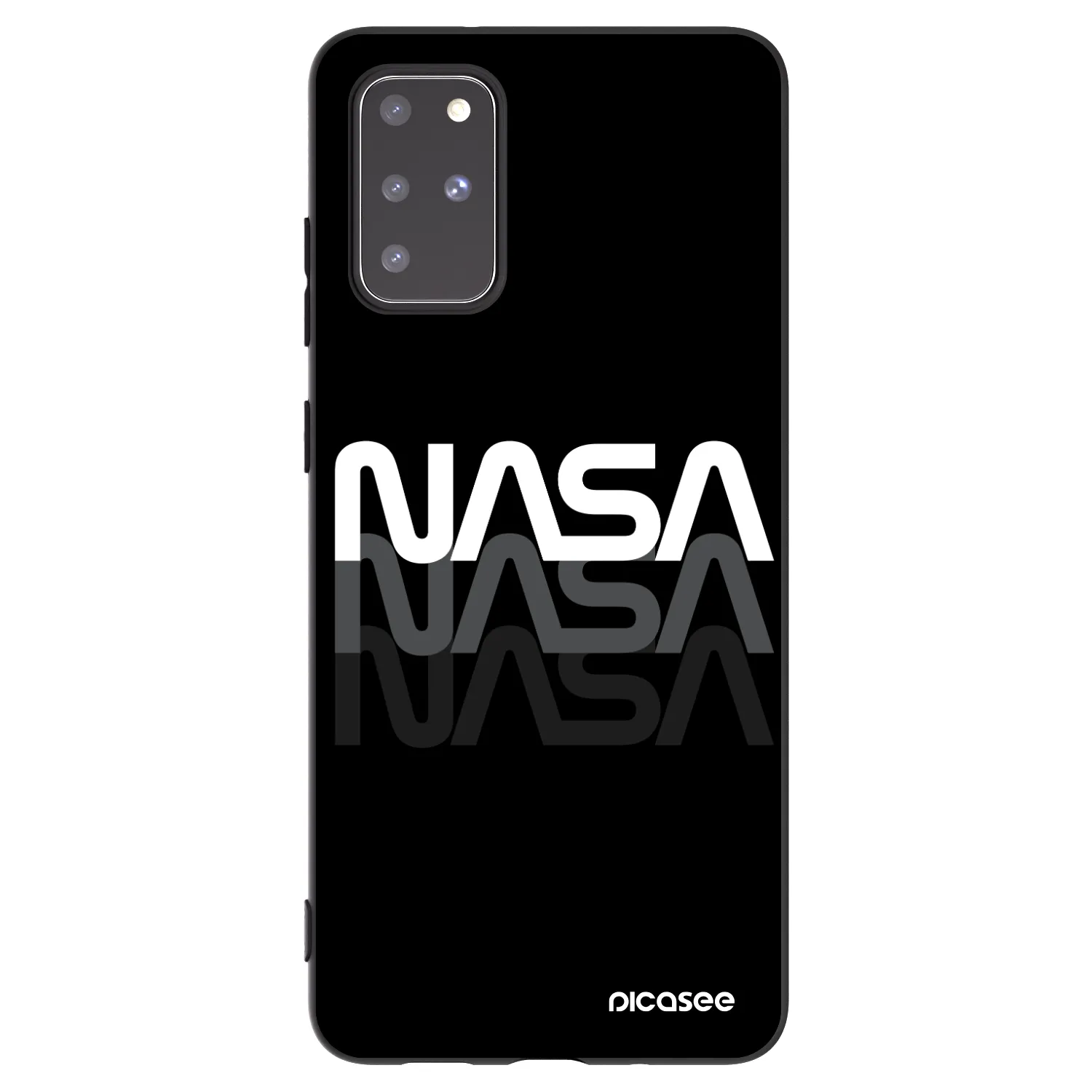 Picasee Μαύρη θήκη σιλικόνης για Samsung Galaxy S20+ G985F - NASA Triple