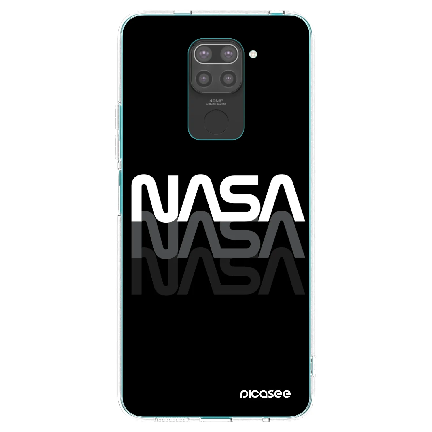 Picasee Μαύρη θήκη σιλικόνης για Xiaomi Redmi Note 9 - NASA Triple