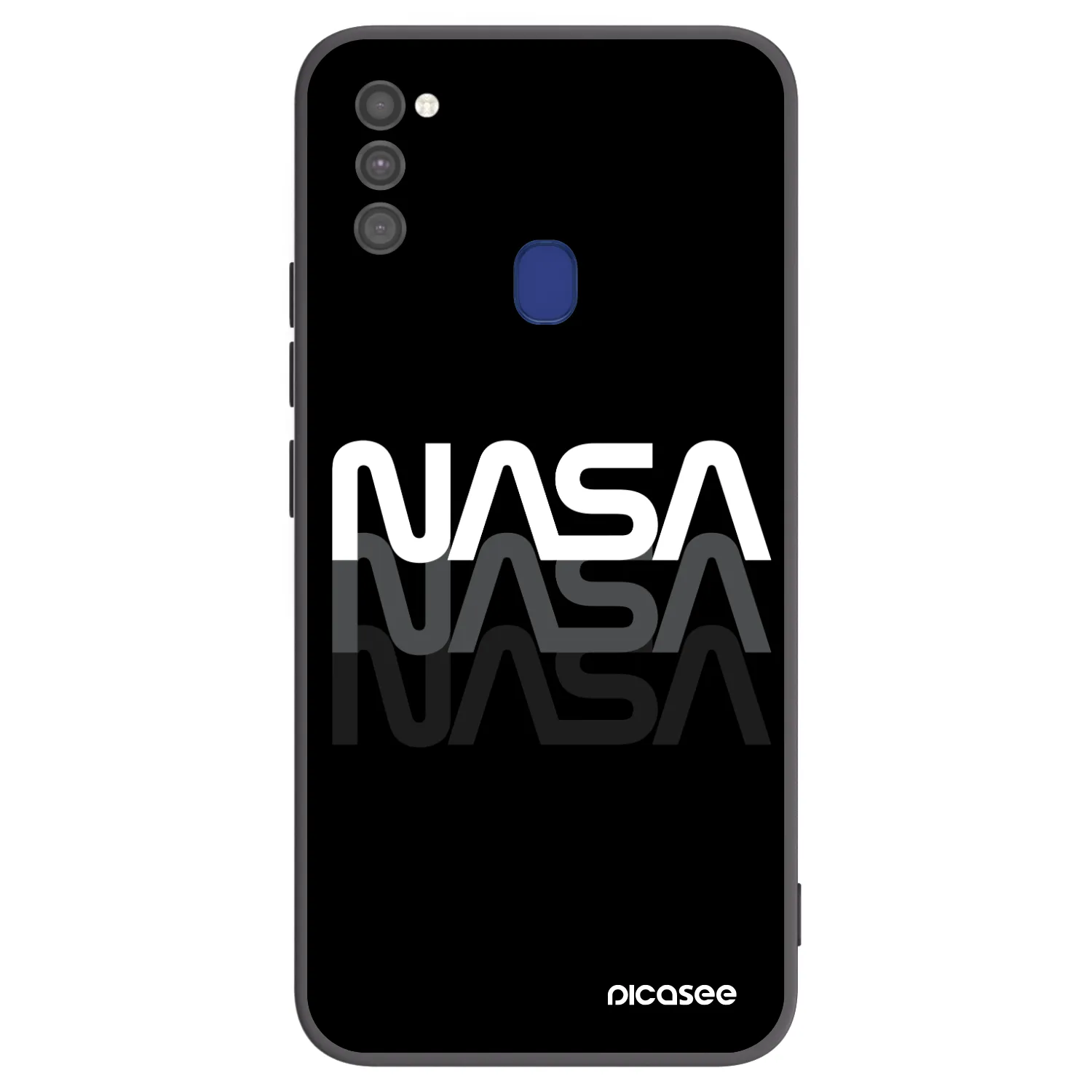 Picasee Μαύρη θήκη σιλικόνης για Samsung Galaxy M21 M215F - NASA Triple