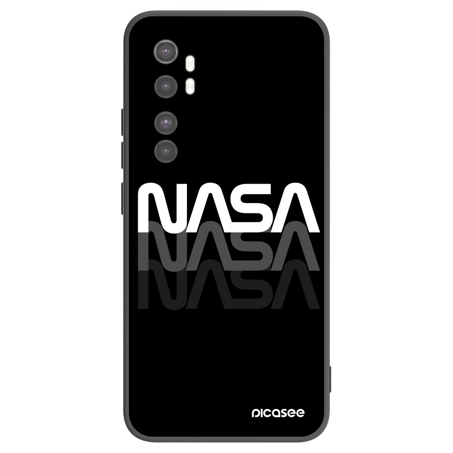 Picasee Μαύρη θήκη σιλικόνης για Xiaomi Mi Note 10 Lite - NASA Triple