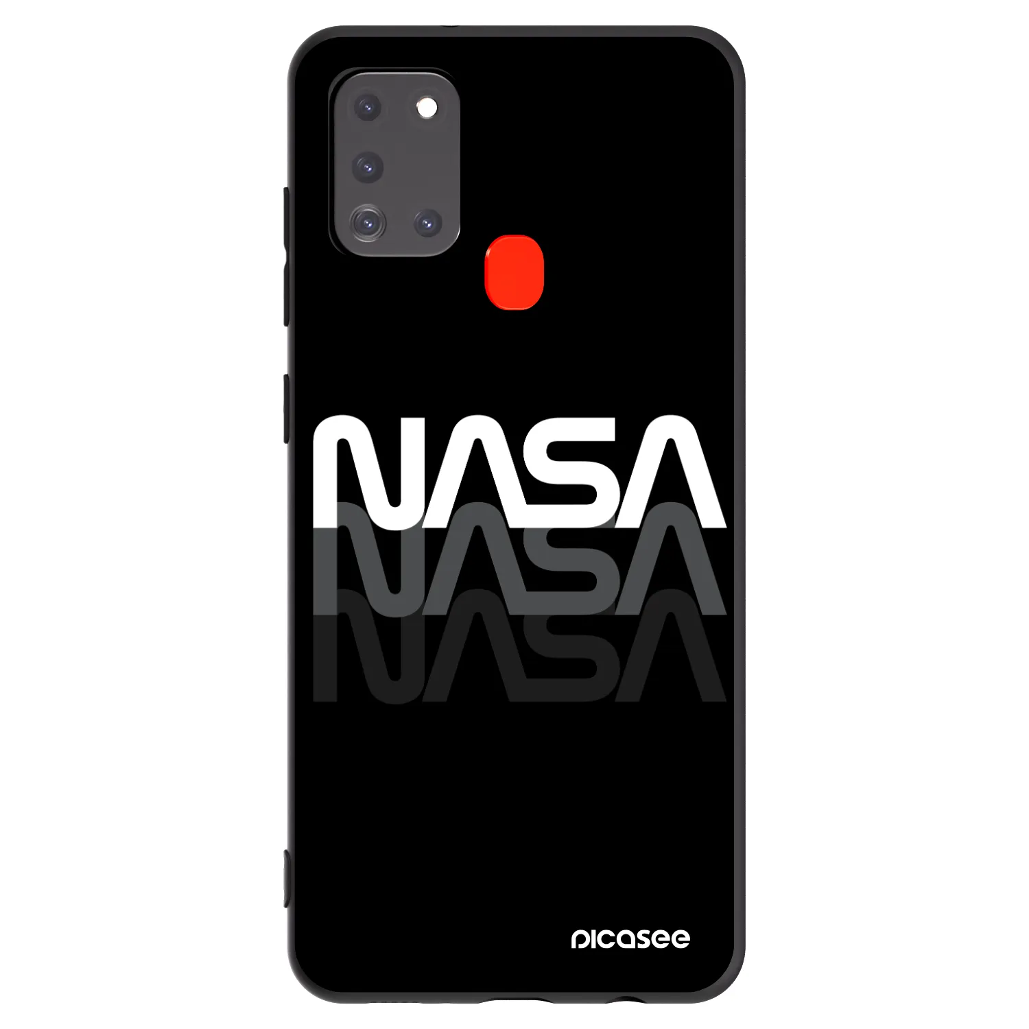 Picasee Μαύρη θήκη σιλικόνης για Samsung Galaxy A21s - NASA Triple
