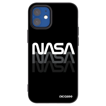 Picasee Μαύρη θήκη σιλικόνης για Apple iPhone 12 mini - NASA Triple