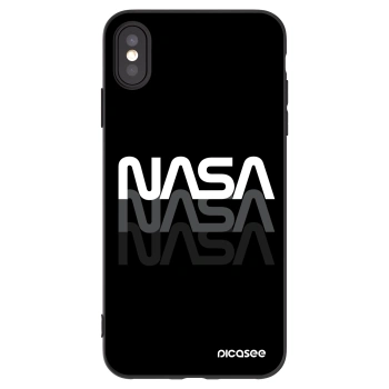 Picasee Μαύρη θήκη σιλικόνης για Apple iPhone XS Max - NASA Triple