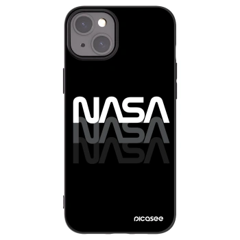 Picasee Μαύρη θήκη σιλικόνης για Apple iPhone 15 Plus - NASA Triple