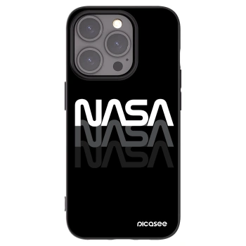 Picasee Μαύρη θήκη σιλικόνης για Apple iPhone 15 Pro - NASA Triple