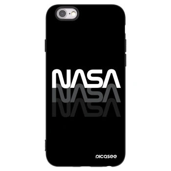 Picasee Μαύρη θήκη σιλικόνης για Apple iPhone 6/6S - NASA Triple