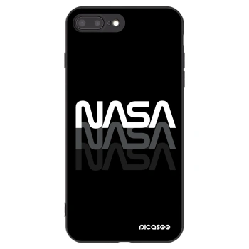 Picasee Μαύρη θήκη σιλικόνης για Apple iPhone 8 Plus - NASA Triple