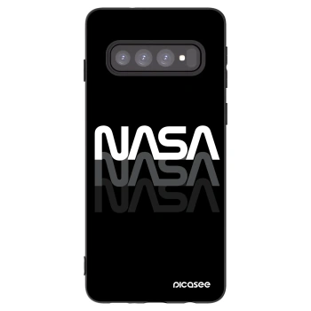 Picasee Μαύρη θήκη σιλικόνης για Samsung Galaxy S10 G973 - NASA Triple