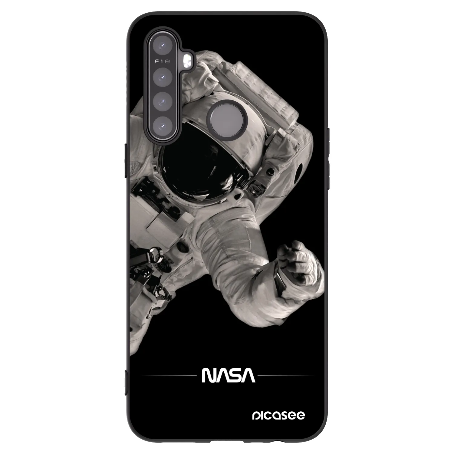 Picasee Μαύρη θήκη σιλικόνης για Realme 6i - Astronaut Big