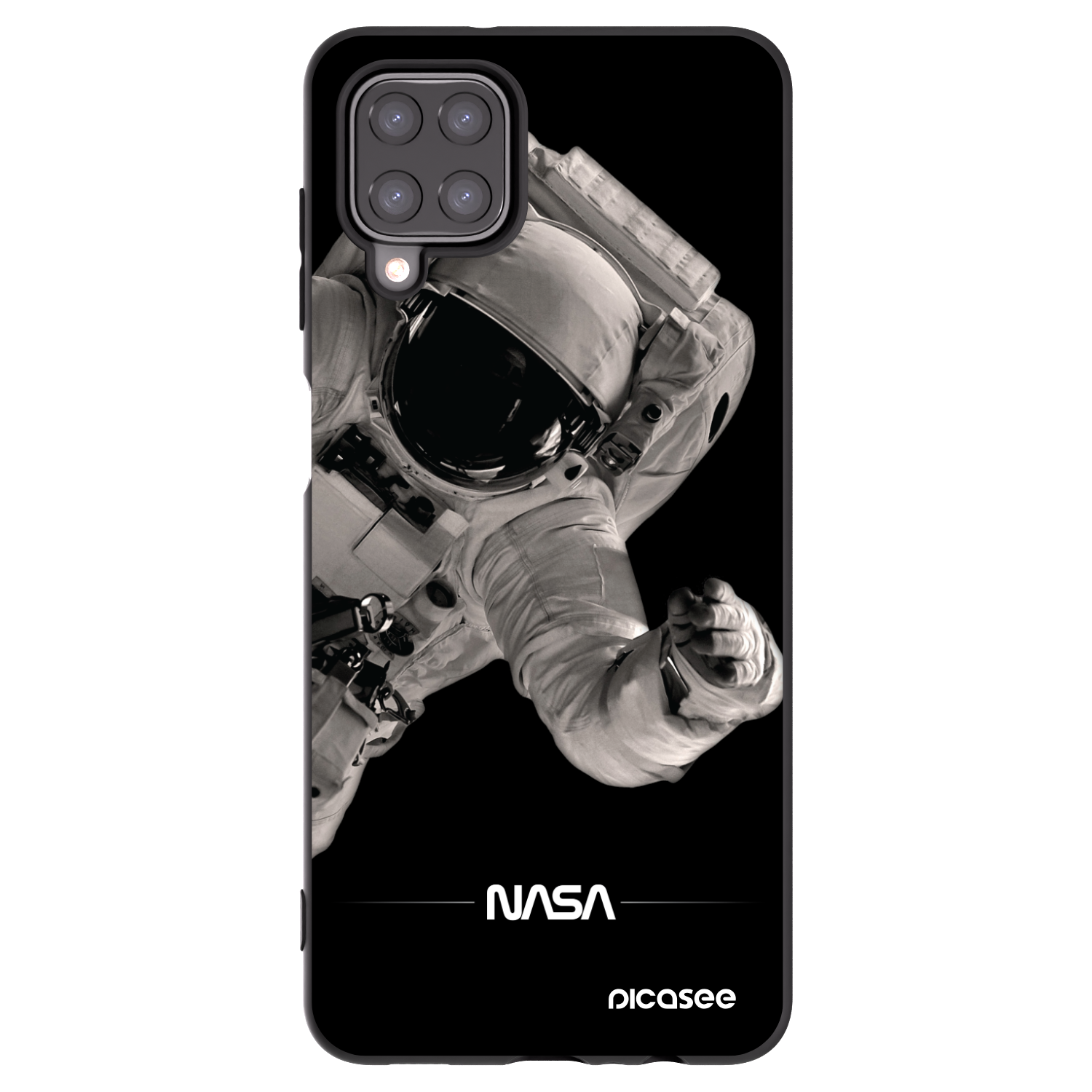 Picasee Μαύρη θήκη σιλικόνης για Samsung Galaxy A12 A125F - Astronaut Big